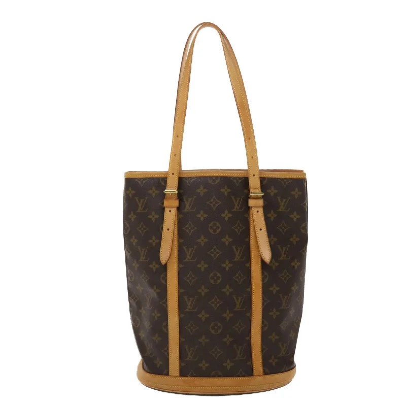 Louis Vuitton bags with a snap - button closure and a decorative charm for styleLOUIS VUITTON Monogram Bucket GM Shoulder Bag M42236 LV Auth 44542