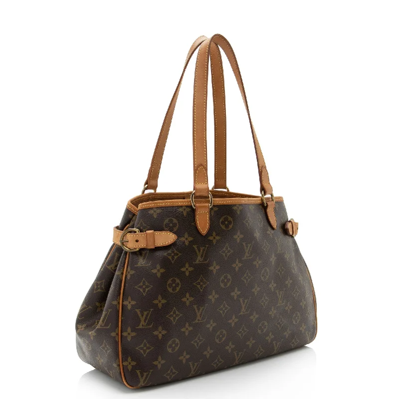 Louis Vuitton bags with a detachable mirror inside for on - the - go touch - upsLouis Vuitton Monogram Canvas Batignolles Horizontal Tote (SHF-kxnrhL)