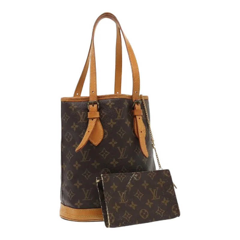 Louis Vuitton Alma bags with a leather - wrapped handle for a luxurious feelLOUIS VUITTON Monogram Bucket PM Shoulder Bag M42238 LV Auth bs17397