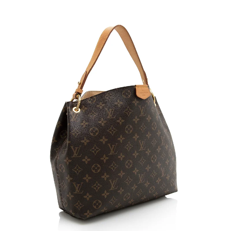 Louis Vuitton crossbody bags with a printed floral pattern for femininityLouis Vuitton Monogram Canvas Graceful PM Hobo (SHF-22739)