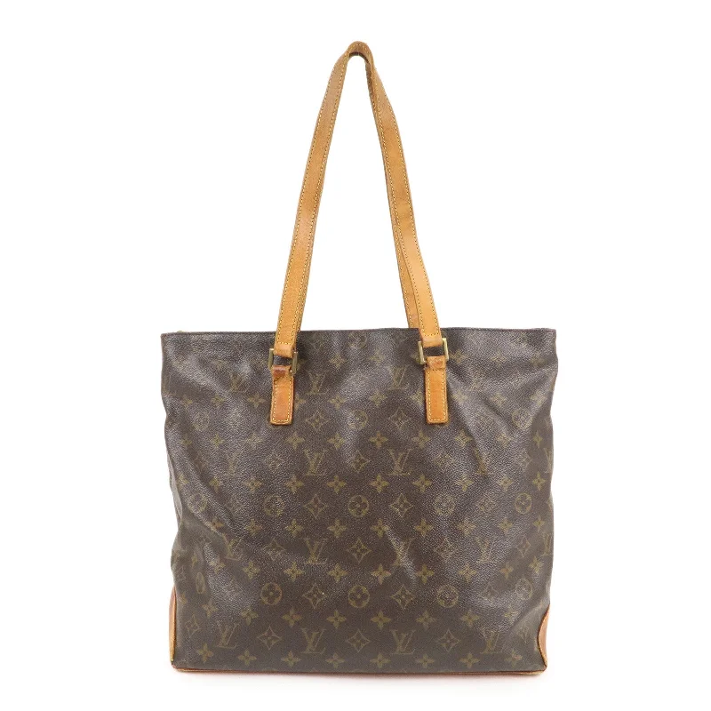 Louis Vuitton bags with a snap - button closure and a decorative charm for styleLouis Vuitton Monogram Cabas Mezzo Tote Shoulder Bag M51151