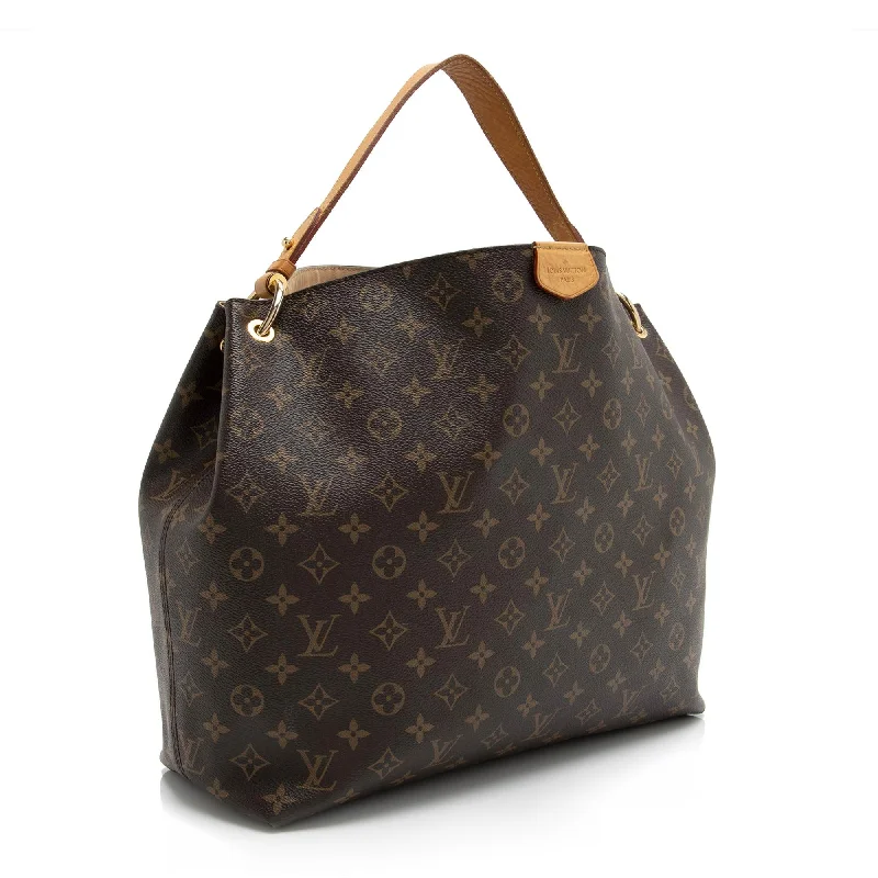 Small - sized Louis Vuitton Pochette Metis bags for a compact carryLouis Vuitton Monogram Canvas Graceful MM Hobo (SHF-23446)