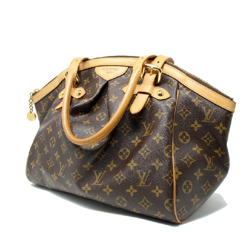 Louis Vuitton backpacks with a padded back panel for comfort during long - wearLouis Vuitton Monogram Canvas Gm Leather Tote Tivoli Shoulder Bag LV-0602N-0016