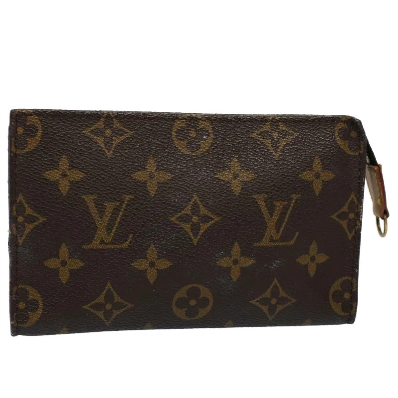 Louis Vuitton bags with a chain - link trim and a leather body for a modern edgeLOUIS VUITTON Monogram Bucket PM Accessory Pouch LV Auth am5054