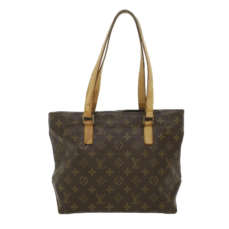 Louis Vuitton bags with a snap - button closure and a decorative charm for styleLOUIS VUITTON Monogram Cabas Piano Tote Bag M51148 LV Auth ac1816