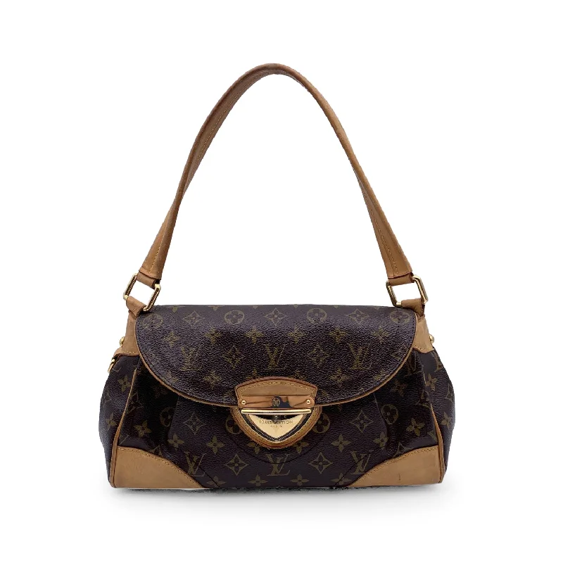 Louis Vuitton handbags with a patent - leather finish for a shiny lookLOUIS VUITTON Monogram Canvas Beverly Mm Shoulder Bag M40121