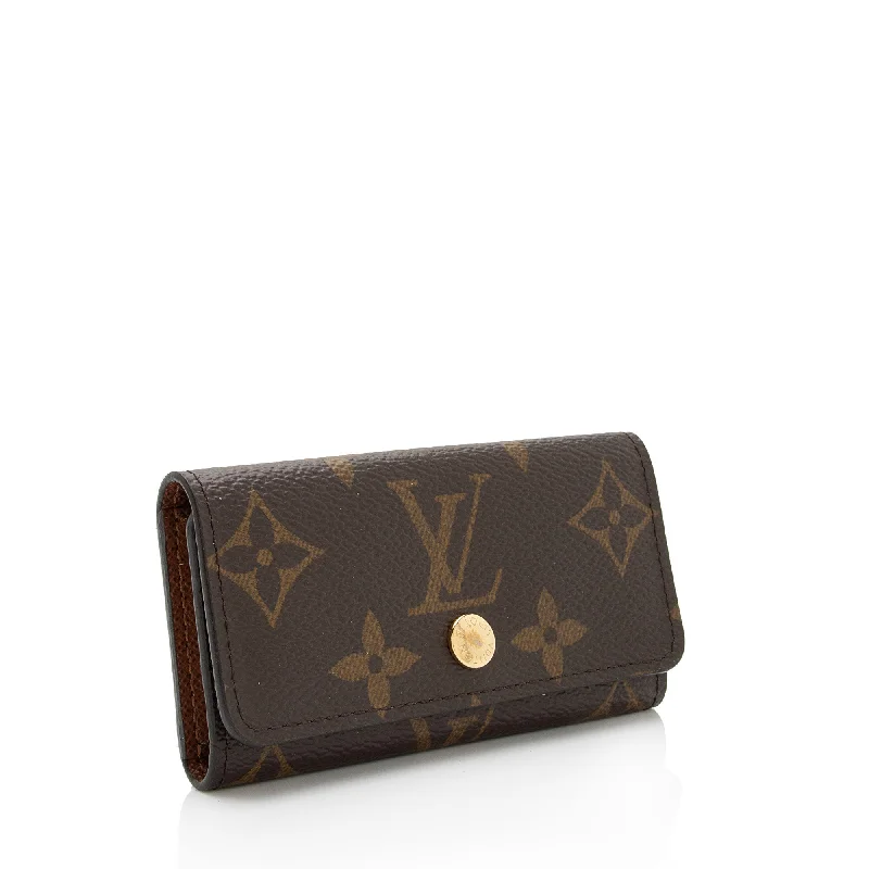 Louis Vuitton bags with a magnetic snap closure for easy accessLouis Vuitton Monogram Canvas 4 Key Holder (SHF-n1Q3ZV)