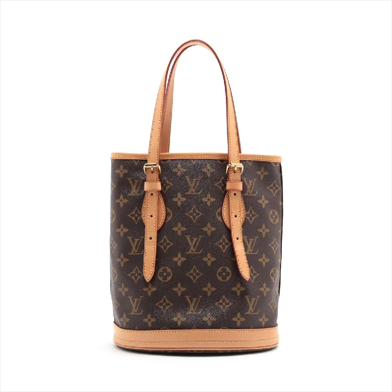 Louis Vuitton tote bags with a double - handle and shoulder - strap optionLouis Vuitton Monogram Bucket PM M42238