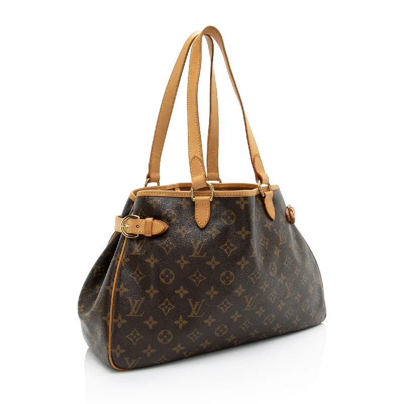 Ladies Louis Vuitton shoulder bags with a wide - width strap for comfortLouis Vuitton Monogram Canvas Batignolles Horizontal Tote (SHF-Ia5C17)