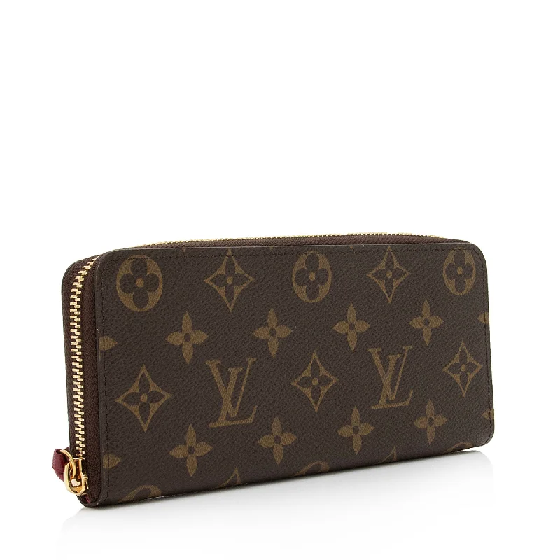 Louis Vuitton crossbody bags in a bold red color for a statementLouis Vuitton Monogram Canvas Clemence Wallet (SHF-FoLF5H)