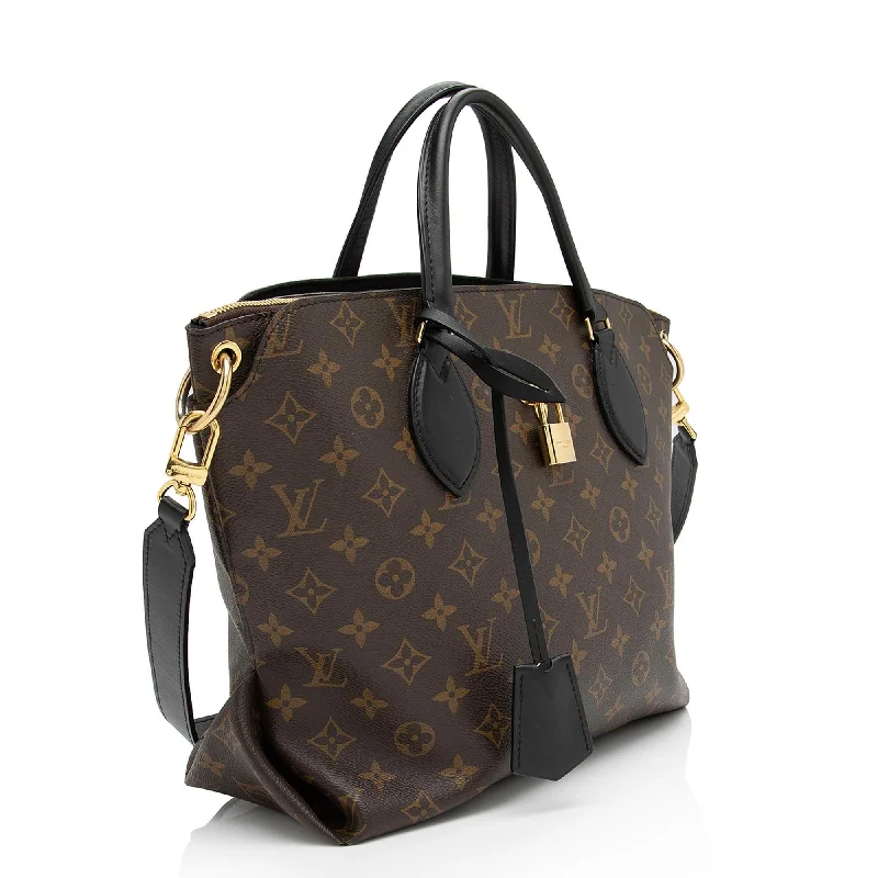 Louis Vuitton tote bags with a double - handle and shoulder - strap optionLouis Vuitton Monogram Canvas Flower MM Zip Tote (SHF-Kg9eLW)