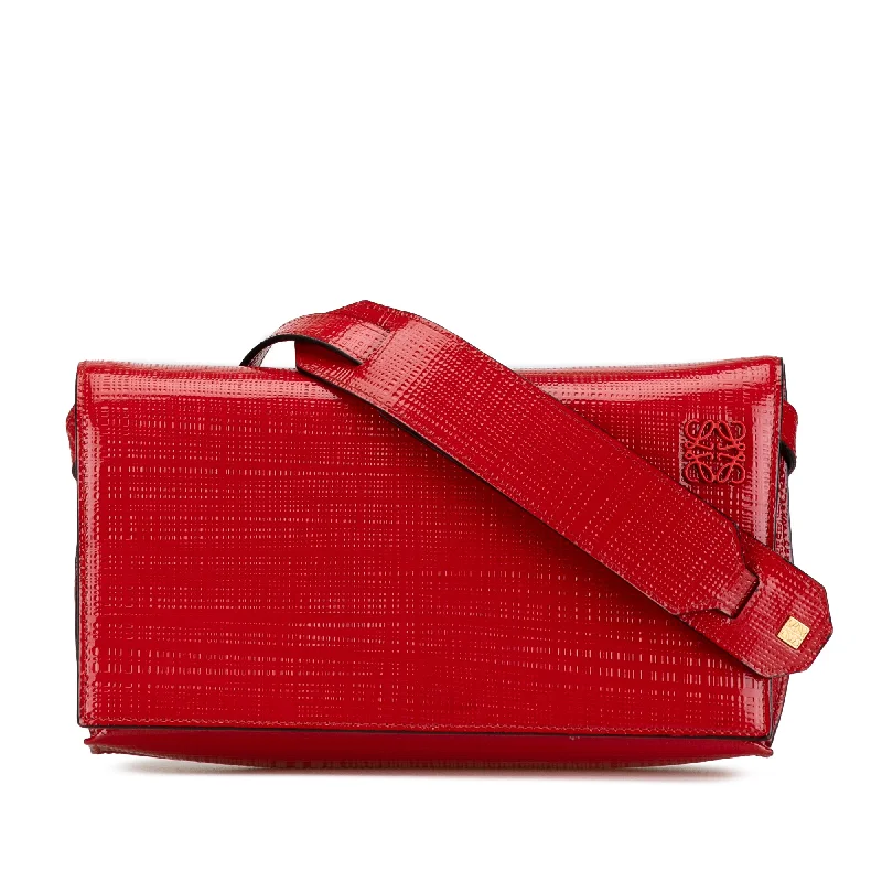 Chanel Vintage Inspired Handbag for Retro LoversRed LOEWE Patent Anagram Vega Crossbody