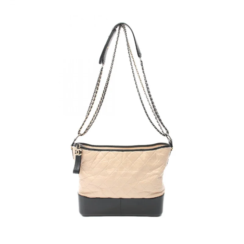 Chanel Designer Handbag with Unique DesignCHANEL Gabrielle de Chanel Large Hobo Shoulder Bag Leather Women's Beige Black