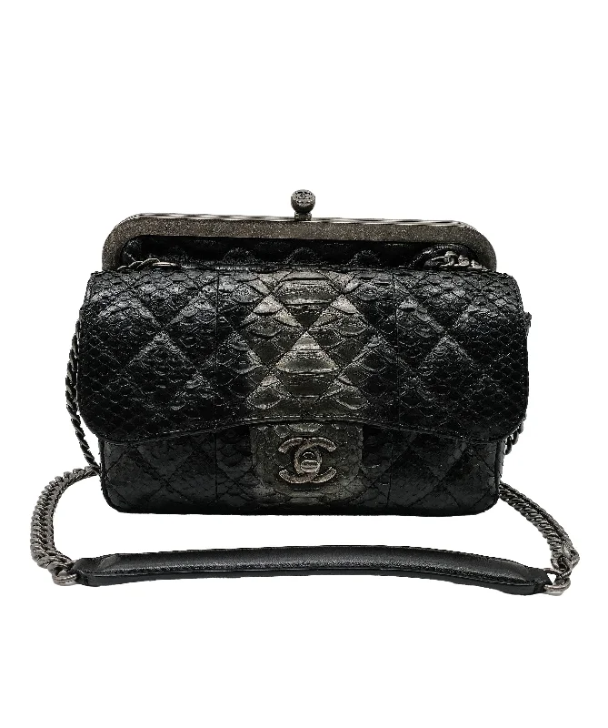 Chanel Limited Edition Handbag for CollectorsChanel Python Black Chain Shoulder Bag RJC3737