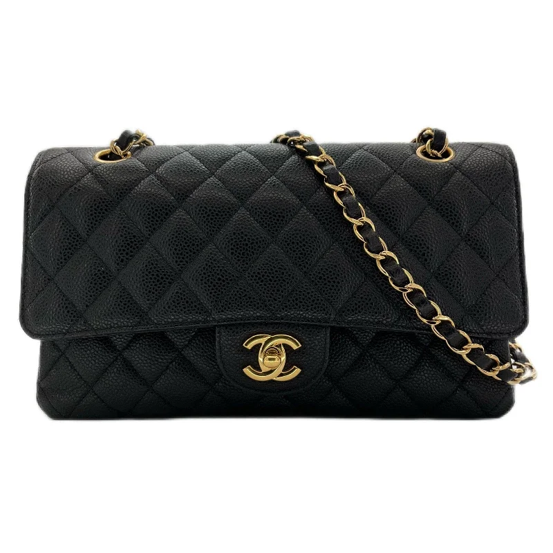 Chanel Lightweight Handbag for Daily ErrandsCHANEL CLASSIC FLAP MEDIUM CHAIN SHOULDER BAG BLACK CAVIAR SKIN 90210621