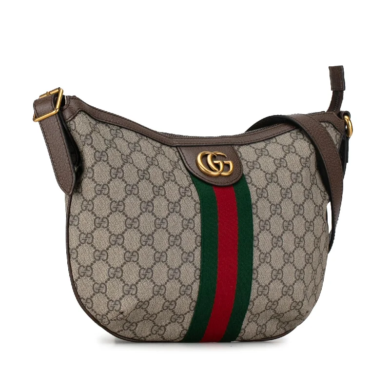 Gucci tote bags for women with a spacious interiorGucci GG Supreme Web Ophidia Half Moon VcvqlC)