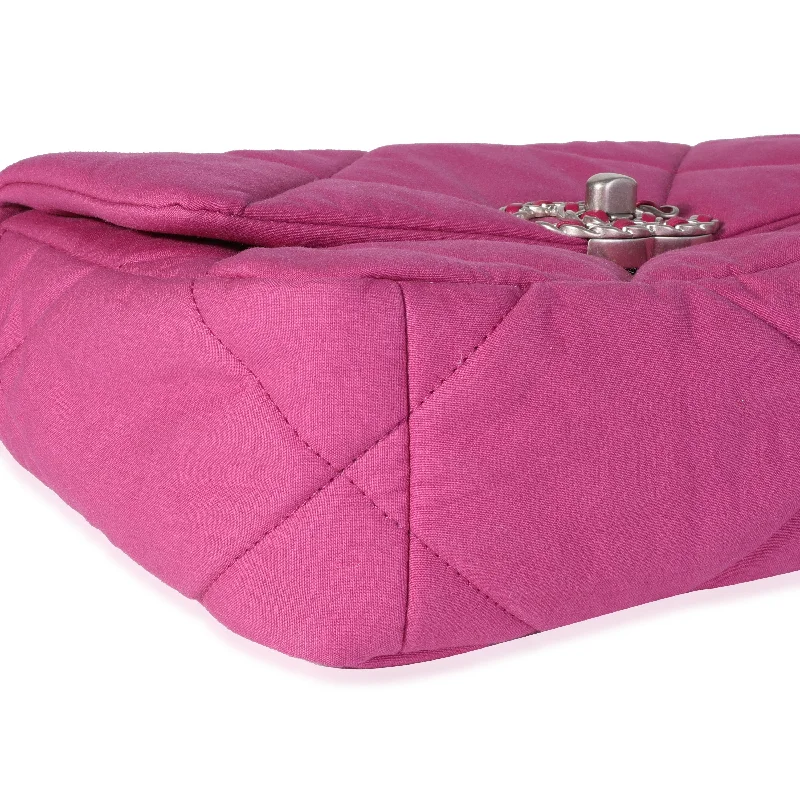 Chanel New Arrival Handbag with Gold HardwareCHANEL Fuchsia Quilted Cotton Medium 19 Flap Bag