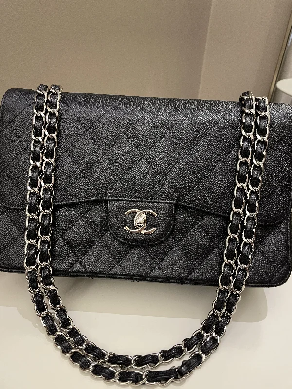 Chanel Medium Tote Bag for Office LadiesChanel Classic Quilted Jumbo Double Flap Black Caviar