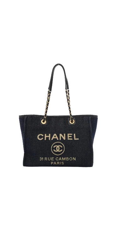 Chanel Medium Tote Bag for Office LadiesChanel Deauville Small Dark Denim/Gold GHW SYC1184