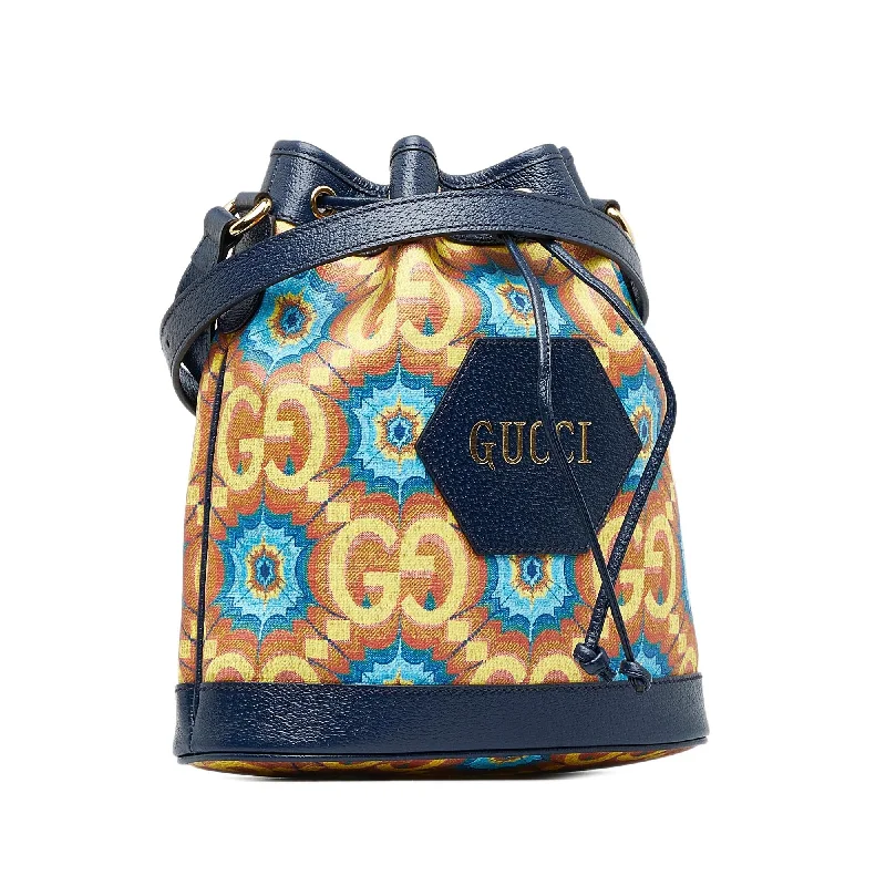 Women Gucci Sylvie bags with a detachable ribbon detailGucci GG Supreme Kaleidoscope 100 Bucket Bag (0Z1SMu)