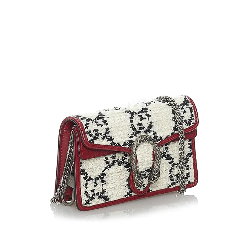 Women Gucci crossbody bags with a printed floral patternGucci GG Tweed Dionysus Shoulder Bag (30010)