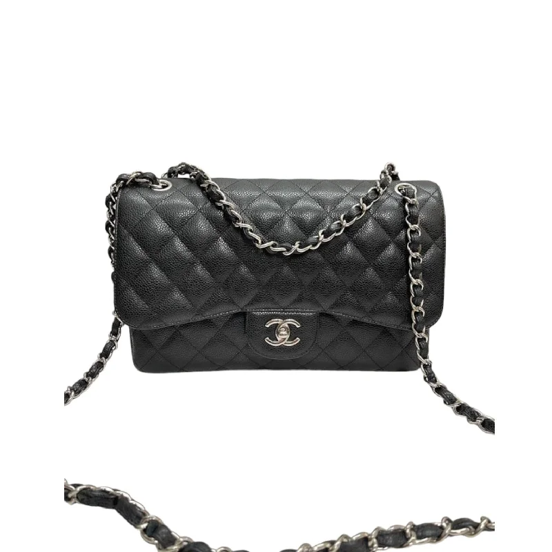 Chanel Designer Handbag with Unique DesignClassic Jumbo Double Flap Caviar Quilted Black SHW