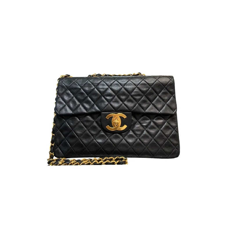 Chanel All - Match Handbag for Versatile StylingJumbo Flap XL Shoulder Lambskin Black GHW