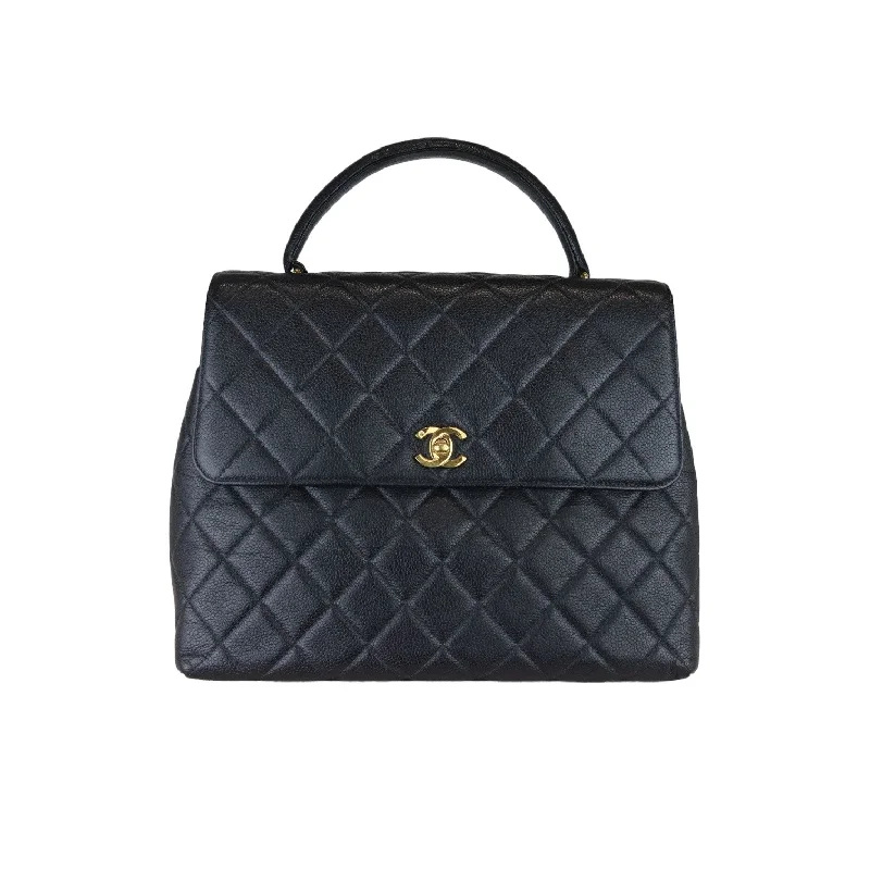 Chanel All - Match Handbag for Versatile StylingVintage Kelly Flap Caviar Black 24k GHW