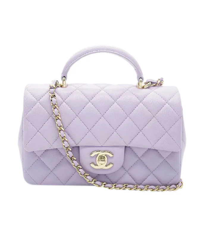 Chanel Classic Flap Bag for Evening PartyChanel light purple top handle mini  AVL1487