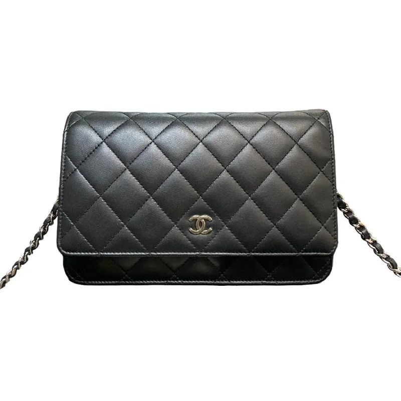 Chanel Colorful Handbag for Spring OutfitsWallet On Chain WOC Lambskin Quilted Black SHW