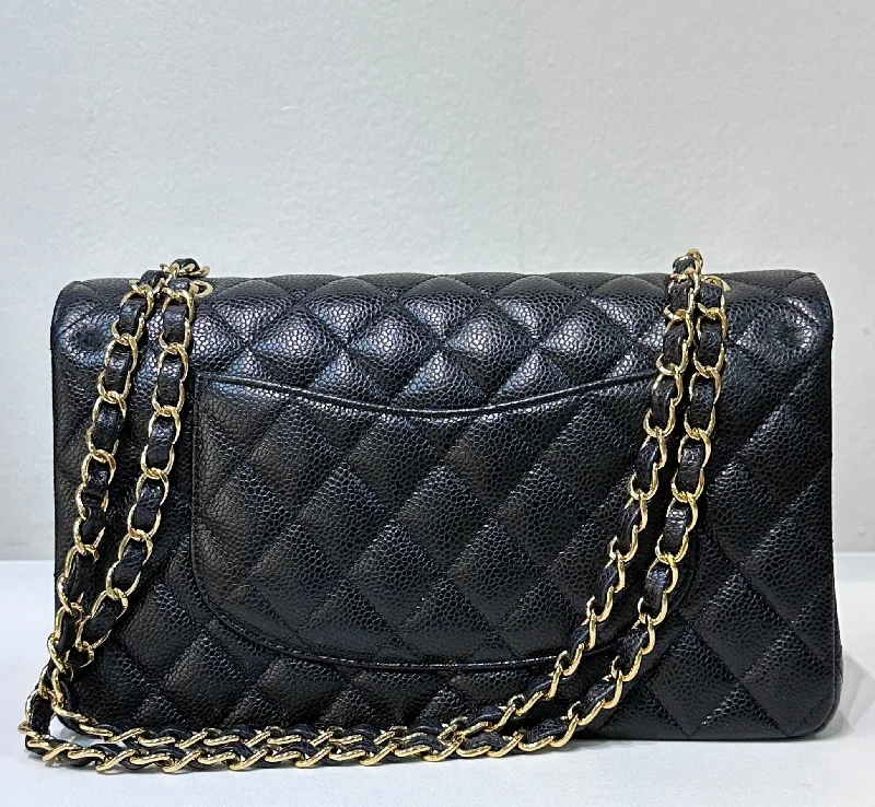 Chanel Chain Strap Handbag for Everyday UseChanel Medium Caviar Double Flap Black Bag GHW