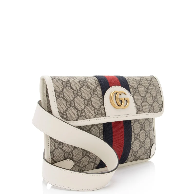 Women Gucci crossbody bags with a printed floral patternGucci GG Supreme Web Ophidia Small Belt Bag (AaUu3L)