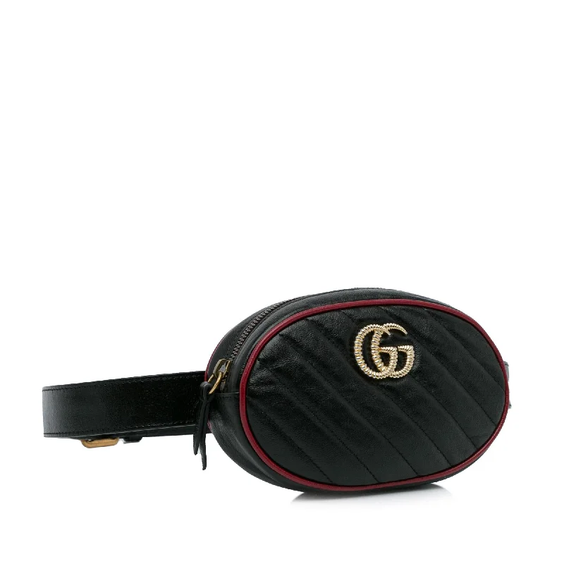 Women Gucci bags with a magnetic snap closure for easy accessGucci GG Torchon Marmont Matelasse Belt Bag (eW1Rqd)