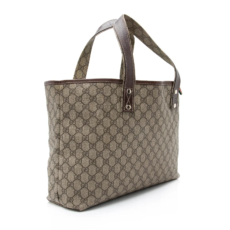 Gucci Marmont bags for women with quilted leather exteriorsGucci GG Supreme Web Loop E/W Shopping Tote (23043)