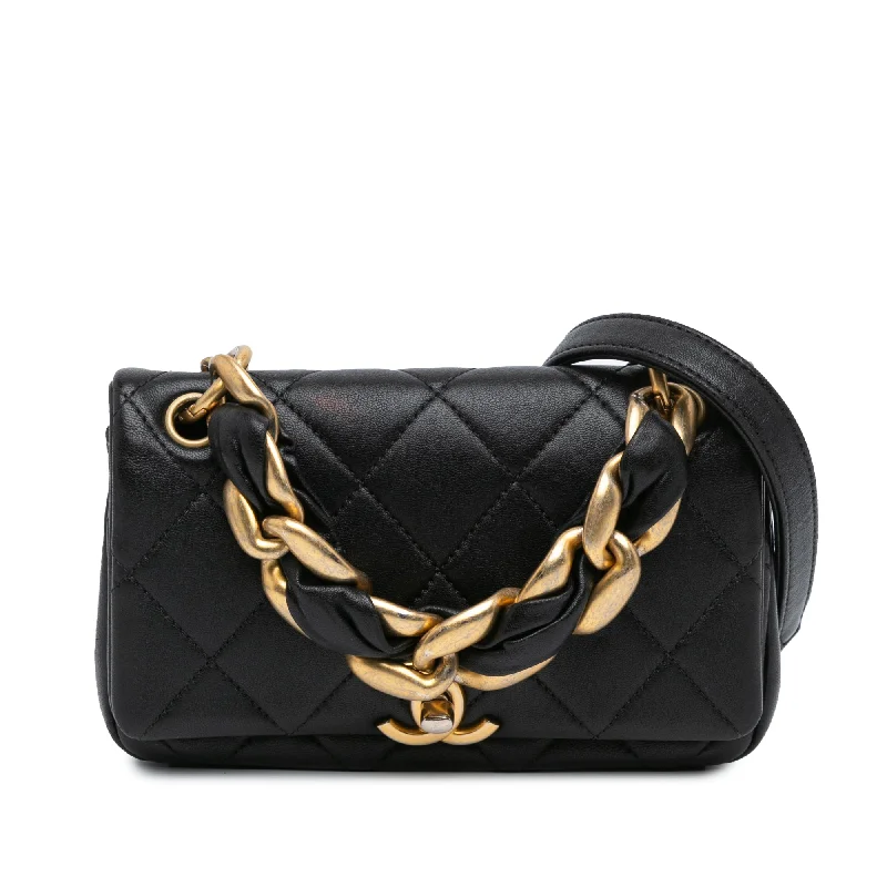 Chanel Black Handbag for Business MeetingsBlack Chanel Small Quilted Lambskin Chain is More Flap Satchel