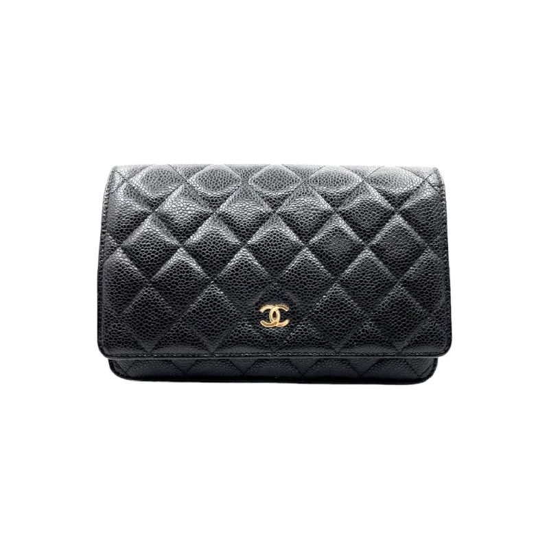 Chanel Black Handbag for Business MeetingsWallet On Chain WOC Caviar Quilted Black GHW