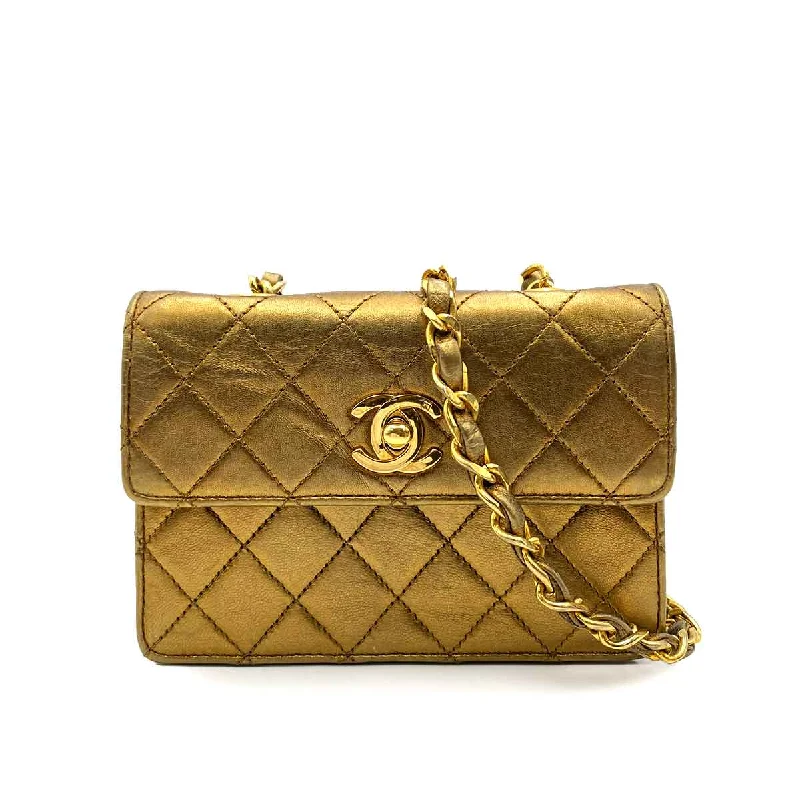 Chanel Handbag with Adjustable Strap for ComfortChanel Vintage Mini Metallic Bronze Lambskin GHW #0 90232194