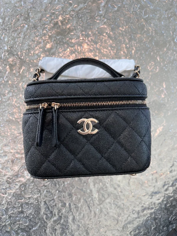 Chanel New Arrival Handbag with Gold HardwareChanel Vanity Caviar Black GHW SYC1198