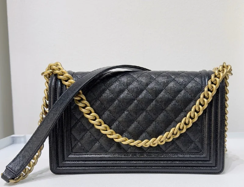 Chanel Limited Edition Handbag for CollectorsChanel Medium Caviar Boy Bag Black GHW