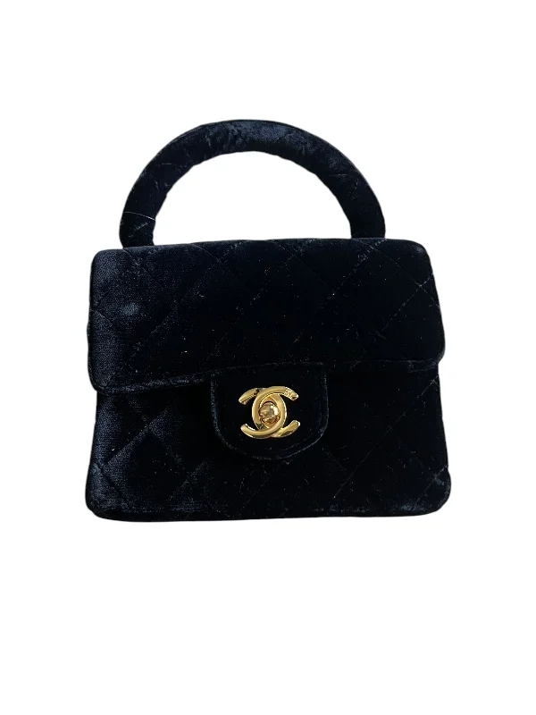 Chanel Designer Handbag with Unique DesignRare Chanel Velvet Child Mini Top Handle Bag DXBK0050