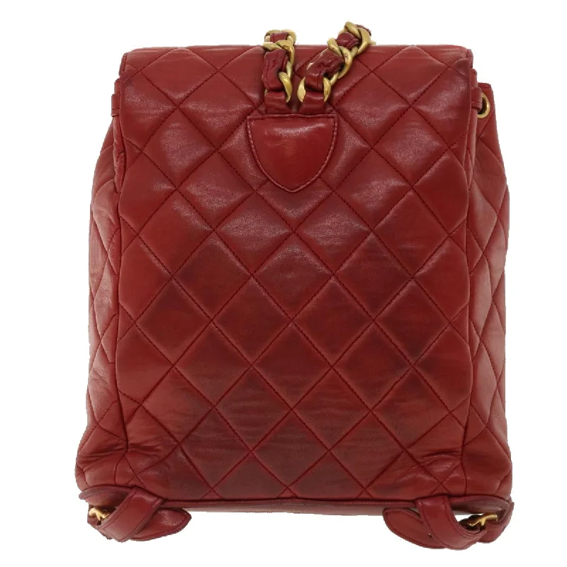 Chanel Classic Flap Bag for Evening PartyCHANEL Matelasse Chain Hand Bag Lamb Skin Red CC  31892A