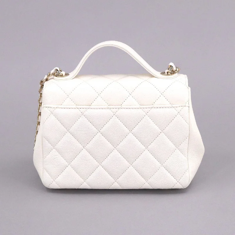 Chanel Luxury Handbag for High - End EventsCHANEL Matelasse Business Affinity 2way Hand Shoulder Bag Caviar Skin White A93607