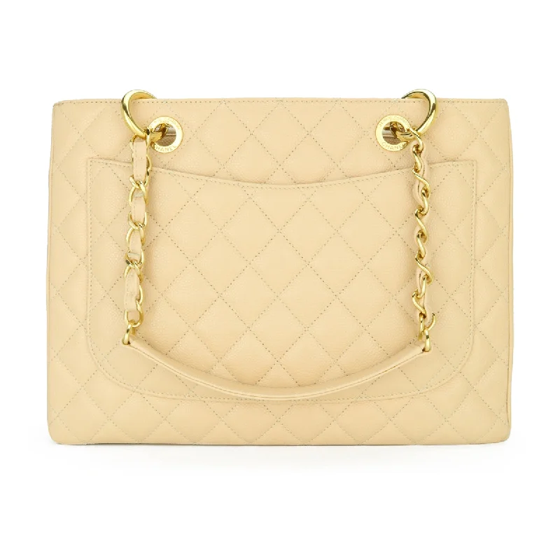 Chanel Handbag with Adjustable Strap for ComfortChanel Grand Shopping Tote [GST] Beige Caviar Gold Hardware 2013