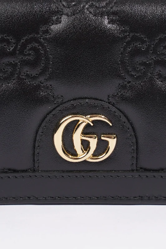 Gucci Marmont bags for women with a snakeskin - effect panelGucci GG Matelasse Card Case Black Matelasse Leather