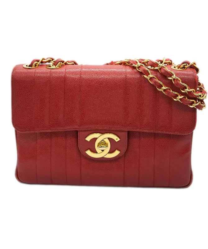 Chanel All - Match Handbag for Versatile StylingChanel Red Jumbo Mademoiselle caviar bag - Comes with Box and Dustbag  - AJC0721