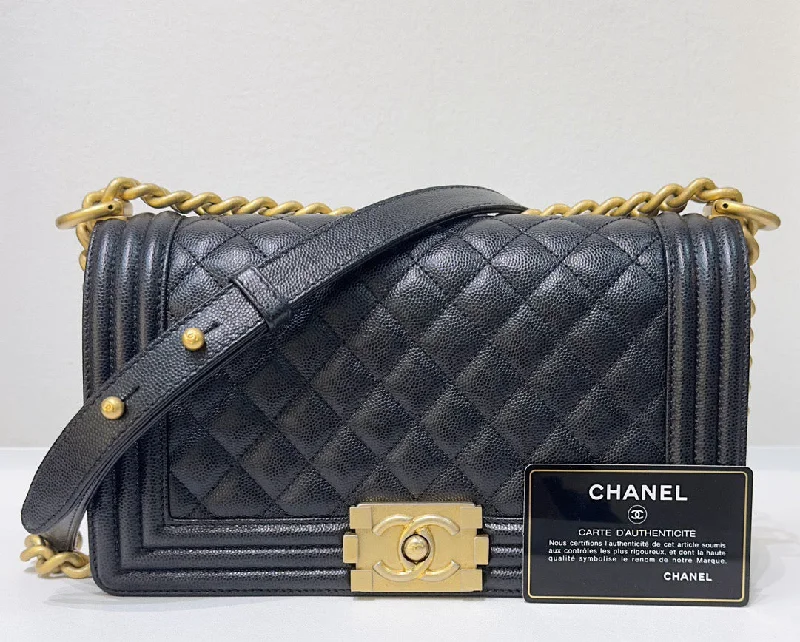 Chanel Classic Flap Bag for Evening PartyChanel Medium Caviar Boy Bag Black GHW