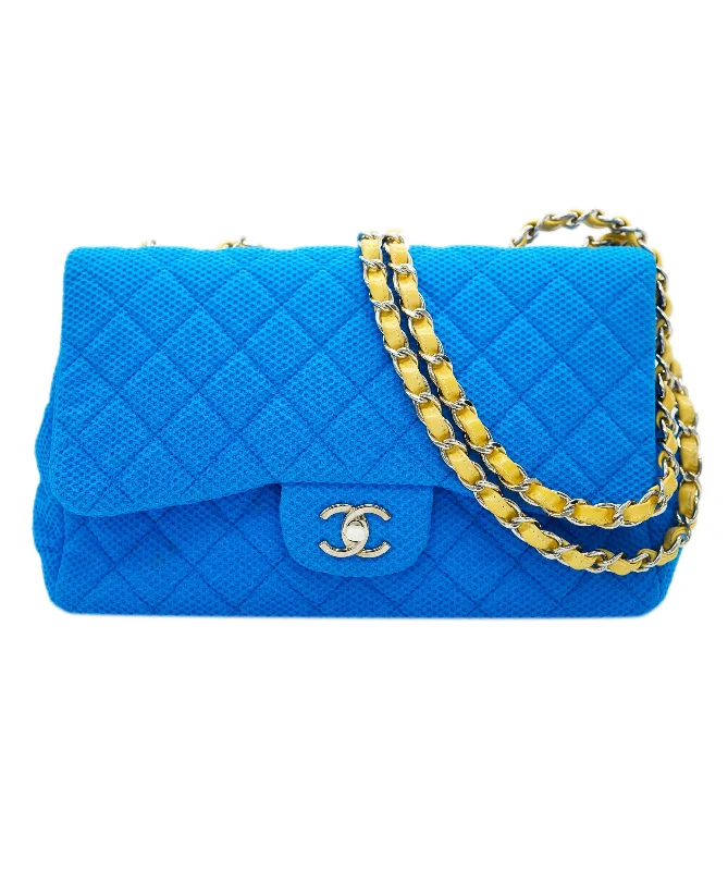 Chanel Medium Tote Bag for Office LadiesChanel Blue Fabric Jumbo with Yellow Strap  ALC1598