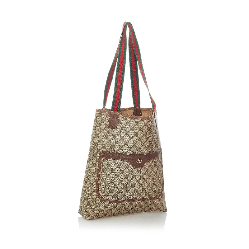 Medium - sized Women Gucci handbags for everyday useGucci GG Supreme Web Tote Bag (32758)