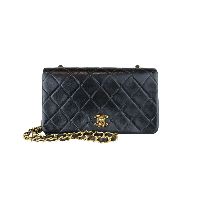 Chanel Limited Edition Handbag for CollectorsVintage Single Full Flap Mini Lambskin Quilted Black GHW