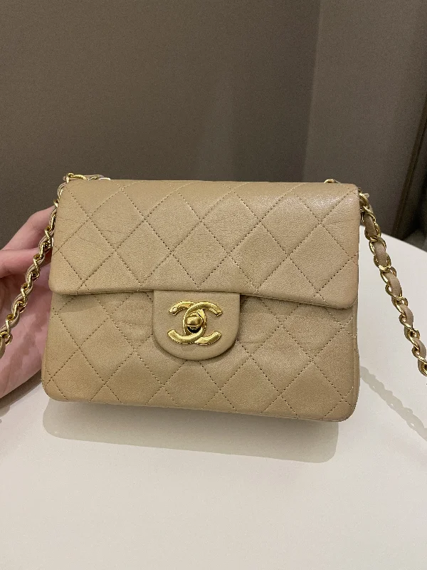 Chanel Limited Edition Handbag for CollectorsChanel Vintage Classic Quilted Mini Square Beige Lambskin